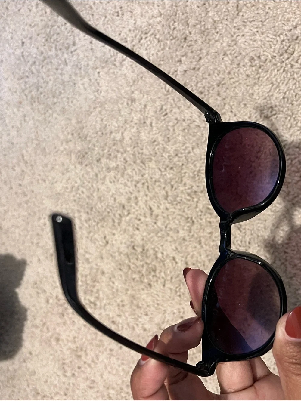 Classic Round Black Sunglasses with Brown Tinted Lenses